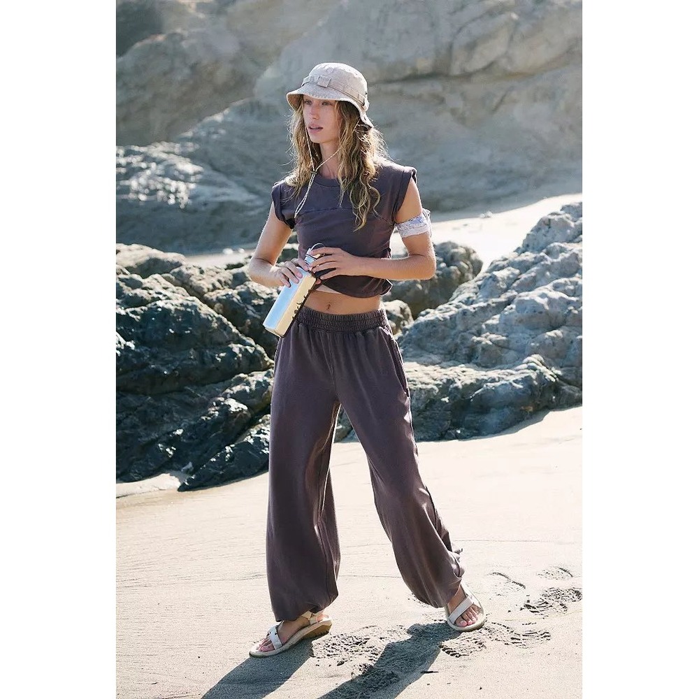 Free People Movement Womens Hot Shot Crossover 2-Piece Set Dark Espresso XS NWT